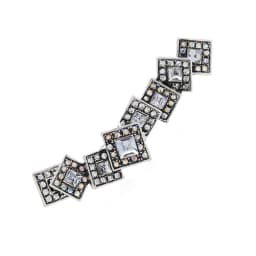 Wuli&baby Big Letter Rhinestone Brooch Pins Women 2 Colors Geometric Punk Women Sweater Coat Jewelry Pin Gift