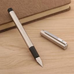 2022 Classic JINHAO 65 Stainless Steel Fountain Pen Frosted Black EF F Stationery Office School Supplies Writing Ink Pens New