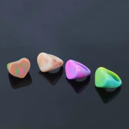 FishSheep Big Colorful Resin Heart Rings For Women Korean Geometric Transparent Shiny Acrylic Ring Girls Fashion Jewelry Gifts