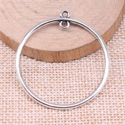 WYSIWYG 10pcs 43x40mm/33x30mm Geometric Circle Earrings Connector Charms Antique Silver Color Jewelry Findings