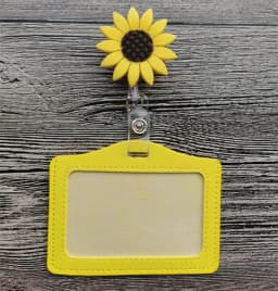 New Design 1 Piece Top Quality Retractable Nurse Badge Reel with ID Card Case Fashion Rainbow Sunflowers Students ID Case Holder