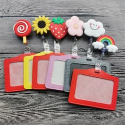 New Design 1 Piece Top Quality Retractable Nurse Badge Reel with ID Card Case Fashion Rainbow Sunflowers Students ID Case Holder