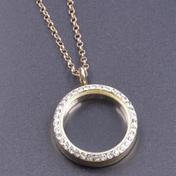 Heart Locket Pendant Necklace For Women Men Accessories Rhinestone Floating Lockets Charm Necklaces Fashion Jewelry Gift 3 Color