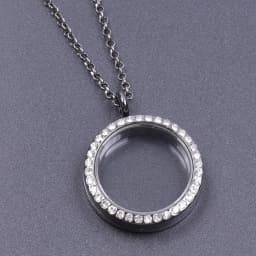 Heart Locket Pendant Necklace For Women Men Accessories Rhinestone Floating Lockets Charm Necklaces Fashion Jewelry Gift 3 Color