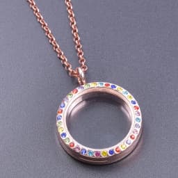 Heart Locket Pendant Necklace For Women Men Accessories Rhinestone Floating Lockets Charm Necklaces Fashion Jewelry Gift 3 Color