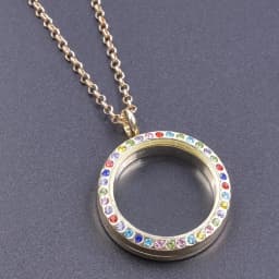 Heart Locket Pendant Necklace For Women Men Accessories Rhinestone Floating Lockets Charm Necklaces Fashion Jewelry Gift 3 Color