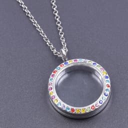 Heart Locket Pendant Necklace For Women Men Accessories Rhinestone Floating Lockets Charm Necklaces Fashion Jewelry Gift 3 Color