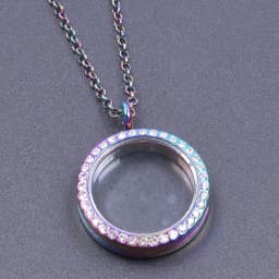Heart Locket Pendant Necklace For Women Men Accessories Rhinestone Floating Lockets Charm Necklaces Fashion Jewelry Gift 3 Color