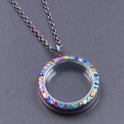 Heart Locket Pendant Necklace For Women Men Accessories Rhinestone Floating Lockets Charm Necklaces Fashion Jewelry Gift 3 Color