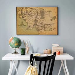 Banmu Middle Earth Retro Near Harad City Map Wall Art Poster Vintage Map Wall Canvas Paintings Livingroom Home Decor