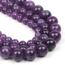 Natural Stone Beads Amethyst Round Beads Loose Spacer Crystal Quartz Beads for Jewelry Making DIY Handmade Bracelets Neckalces