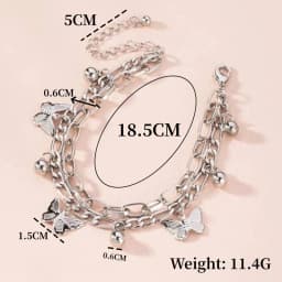 Fashion Chain Love Pearl Double Bracelet Temperament Peach Heart Pendant Bracelet Female College Student Jewelry Pulsera
