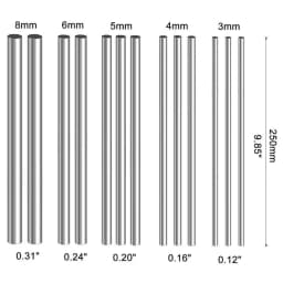 1/5PCS 2/2.5/3/4/5/6/8/10/14MM Stainless Steel Solid Round Rods Axis Linear Shaft Bearing 125-500mm Long