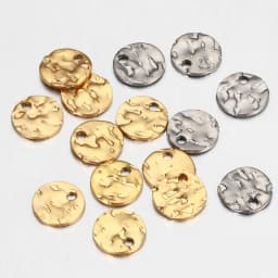 10pcs Gold Color Stainless Steel 8-12mm Round Hammered Charms Earrings Pendant for DIY Earring Jewelry Making Findings Supplies