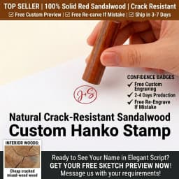 Hanko Stamp for Wood Custom Name Stamp Seal for Calligraphy English Chinese Logo Hand Account Chop Personal Gift Seal
