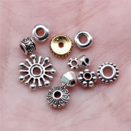 100pcs Antique Silver Color DIY Crafts Making Findings Handmade Metal Alloy Spacer Bead Charms For Jewelry Making