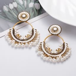 Ethnic Women's Palace Gold Geometric Turkish Jhumka Earrings Pendientes Indian Jewelry Tassel Dangling Earrings