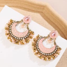 Ethnic Women's Palace Gold Geometric Turkish Jhumka Earrings Pendientes Indian Jewelry Tassel Dangling Earrings
