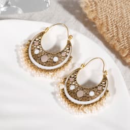 Ethnic Women's Palace Gold Geometric Turkish Jhumka Earrings Pendientes Indian Jewelry Tassel Dangling Earrings