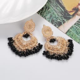 Ethnic Women's Palace Gold Geometric Turkish Jhumka Earrings Pendientes Indian Jewelry Tassel Dangling Earrings