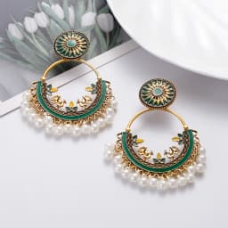 Ethnic Women's Palace Gold Geometric Turkish Jhumka Earrings Pendientes Indian Jewelry Tassel Dangling Earrings