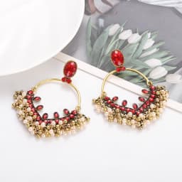 Ethnic Women's Palace Gold Geometric Turkish Jhumka Earrings Pendientes Indian Jewelry Tassel Dangling Earrings