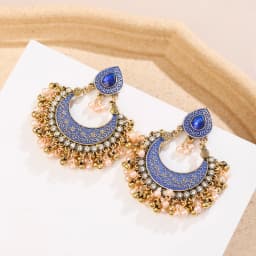Ethnic Women's Palace Gold Geometric Turkish Jhumka Earrings Pendientes Indian Jewelry Tassel Dangling Earrings