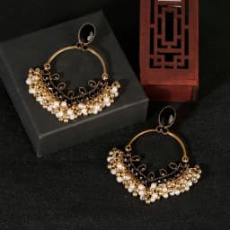 Ethnic Women's Palace Gold Geometric Turkish Jhumka Earrings Pendientes Indian Jewelry Tassel Dangling Earrings
