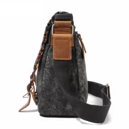 High Quality Waxed Canvas Shoulder Bag National Style Crossbody Bag Young Men Patchwork Color Flap Sling Bag