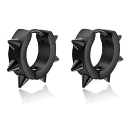 1 Pair Punk Titanium Steel Ear Clip/Ear Stud Earrings For Men Women Black Pierced/No Pierced Fake Ear Circle New Pop Jewelry