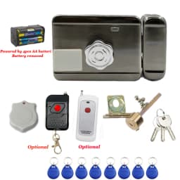 AA Battery Powered Electronic Door Lock Gate Opener Optional Wireless Remote Control Lock 125Khz ID Lock Invisible Room Lock