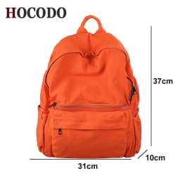 Simple Solid Color Canvas Backpack For Women College Student Vintage Laptop Bag Kawaii Ladies Travel Backpack Fashion Schoolbag