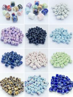 10Pcs 10*9MM Ceramic Cylinder Spacer Loose Beads for Jewelry Bracelet Necklace Accessories DIY