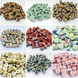 10Pcs 10*9MM Ceramic Cylinder Spacer Loose Beads for Jewelry Bracelet Necklace Accessories DIY