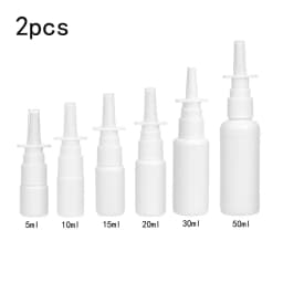 2pcs 10ml/20ml/30ml White Empty Plastic Nasal Spray Bottles Pump Sprayer Mist Nose Spray Refillable Bottling Packaging