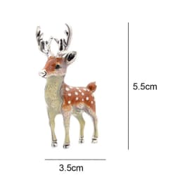3 Colors Cute Small Deer Brooches for Women Bucks Sika Deer Animal Brooch Pin Coat Accessories Gift