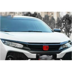 8pcs/set Glossy Black Car Front Upper Bumper Grille Molding Trim Protector Sticker Fit For Honda Civic 2016 2017 2018 2019 2020
