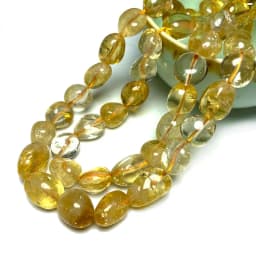 Natural Gemstone Yellow Citrine 8-10mm Irregular Stone Beads Crystal Charms Diy Women Bracelet Necklace for Jewelry Making 15''