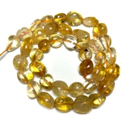 Natural Gemstone Yellow Citrine 8-10mm Irregular Stone Beads Crystal Charms Diy Women Bracelet Necklace for Jewelry Making 15''