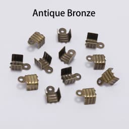 200Pcs 3 4 5 8mm Gold Cord End Tip Fold Over Three-wire Clasp Crimp Bead Connector For DIY Jewelry Making Finding Buckle Supply