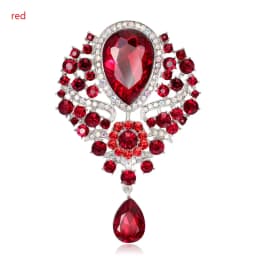 2022 Large Crystal Water-drop Brooches for Women Vintage Fashion Pendant Corsage Valentine Wedding Pins Party Rhinestone Jewelry