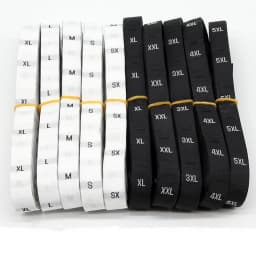500 Pieces/batch Size Label Clothing Fabric Label Accessories Black and White Clothing Size Labels