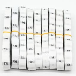 500 Pieces/batch Size Label Clothing Fabric Label Accessories Black and White Clothing Size Labels