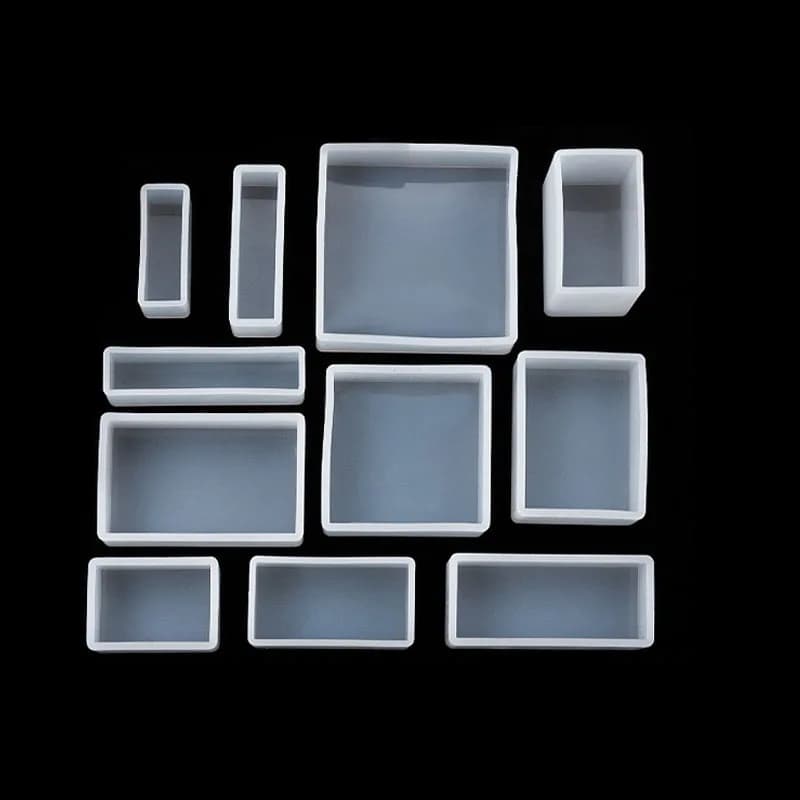 Cuboid Cube Resin Moulds Crystal Epoxy DIY Jewelry Pendant Storage Tray Square Rectangular Casting Accessories Silicone Mold