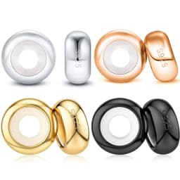 2pcs/set Round Spacer Beads Bracelet Charms Rubber Smooth Spacer Stopper Beads Fit Bracelet Bangle DIY Jewelry Making Charms