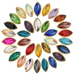 Big Size17x32mm Horse eye flatback sew on rhinestones lace shape claw gold base DIY wedding decoration Accessories