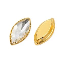Big Size17x32mm Horse eye flatback sew on rhinestones lace shape claw gold base DIY wedding decoration Accessories