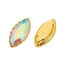 Big Size17x32mm Horse eye flatback sew on rhinestones lace shape claw gold base DIY wedding decoration Accessories