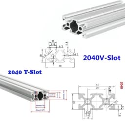 1Pcs 2040 V/T-Slot Aluminum Profile Extrusion 100 200 300 400 500 -1000mm Aluminum Extrusion Rail 20x40mm for DIY 3D Printer CNC