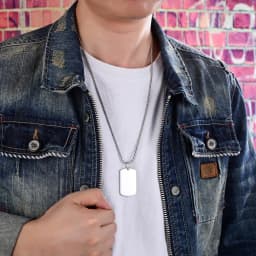 Buyee 925 Sterling Silver Big Pendant Necklace Smooth Light Flat Silver Bullion Unique Necklace for Man Boy Rock Punk Jewelry